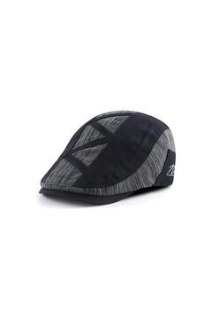 valkyrie İtalyan Style Retro Zigzag Çizgi Detaylı Erkek Kasket Şapka Tokalı Ayarlanabilir Erkek Siya