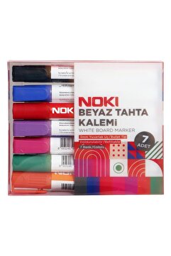 Noki 1664-P7 Yuvarlak Uçlu Beyaz Tahta Kalemi Seti 7 Adet - Karışık Renk