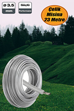 NUBLADO Çelik Telli 3.5 mm 23 Metre Misina Motorlu Tırpan Yan Yuvarlak Çim Ot Biçme Teli Güçlü.