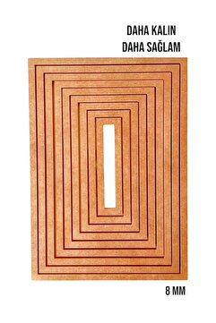 Buradadavar Hobi Ahşap 9'lu Dikdörtgen Ham Mdf, 8mm Kalınlık, 30 Cm Kasnak, Boyanabilir Vidasız Kasnak, Makrome Halkası