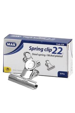 Mas 938 Metal Kıskaç 22 mm 24 Adet - Metalik Gri