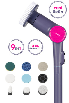 KUMTEL 9in1 Şarjlı Çok Amaçlı Temizlik Fırçası Seti Hscr-01