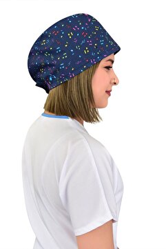 Nur Ortopedi Unisex Müzik Nota Desenli Cerrahi Doktor Hemşire Aşçı Hastane Bonesi