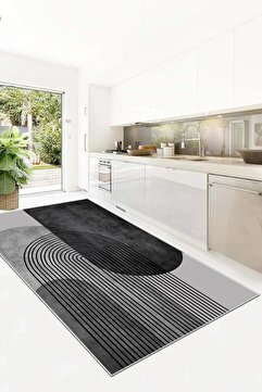 Hülya Home Kesme mutfak halısı Desenli Dijital Baskı Yıkanabilir Kaymaz Taban İnce Salon Çocuk Halısı