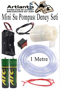 Artlantis Mini Su Pompası Deney Seti 1 Adet Hortum Pil Yatağı Anahtar Mikro Dalgıç Pompa Solonoid Su Pompası K