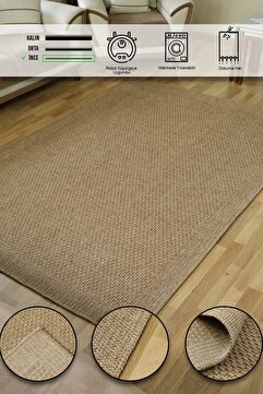 SİMEREV HALI HOME CONSEPT Jüt Halı Dokuma Modern Hasır Kaymaz Taban Yıkanabilir Salon Mutfak Oturma Odası Halısı Yolluk Kilim