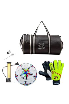 Gök Sports Çocuk Kaleci Eldiveni Silindir Spor Çanta Futbol Topu Pompa Hediyeli