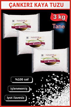 Hanzade Bitkisel 84 Mineralli Doğal Çankırı Kristal Tane Kaya Tuzu 3 Kg
