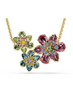 Swarovski Idyllia Kolye, Karışık kesimler, Çiçek, Çok renkli, Altın rengi kaplama