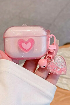 Fibaks Airpods 3D Simli Pembe Kalpli Kopçalı Kulaklık Kılıfı (Uyumlu Model Seçiniz)