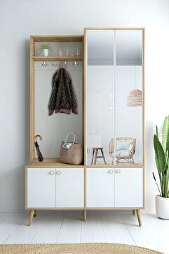 FLORADESİGN Venus Vestiyer Portmanto / Aynalı Vestiyer / Antre Portmanto
