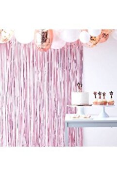 Deniz Party Store Metalize Arka Fon Perde Pembe Renk 90 Cm * 200 Cm ( Iki Tarafı Renklidir )
