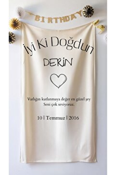 Puppetzzz İsimli Doğum Günü Flama Afiş Duvar Halısı 100x60 Dikey Banner