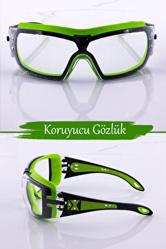 Badem10 İş Güvenlik Gözlüğü Buğulanmaz Lazer UV Koruyucu Toz Korumalı Gözlük Silikon Kulaklık Şeffaf