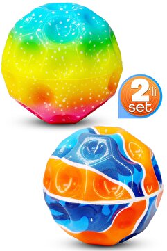 Telvesse 2li Yükseğe Zıplayan Top Galaxyball Galaksi Uzay Ay Topu Aşırı Zıplayan Bahçe Oyuncağı Basket Gök