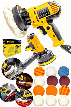 MOONSHOP Alman Seri Tam Profesyonel 15 Parça Set 125 Mm Zımpara Araba Pasta Cila Polisaj Makinesi...