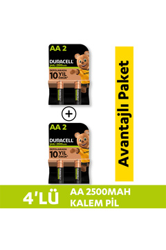 Duracell Şarj Edilebilir Aa 2500mah Piller, 4'lü Paket