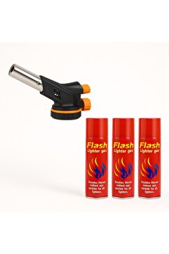 Keyfi Sepet 1300 Derece Profesyonel Pürmüz Çakmak 509c Başlık 3 Adet Flash Çakmak Gazı