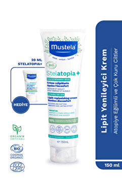 Mustela Organik Sertifikalı Stelatopia+ Atopik Cilt Nemlendirici Krem 150ml Seyahat Boy 20ml Hediyeli 170ml