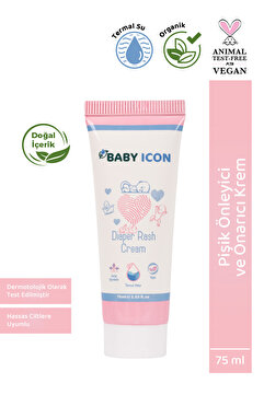 Baby İcon %100 Doğal Organik Vegan Bebek Pişik Önleyici Ve Onarıcı Krem Termal Su Katkılı - 75 ML