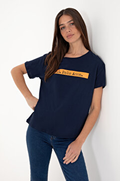 U.S. Polo Assn. Kadın Lacivert Bisiklet Yaka Tişört 50299669-VR033
