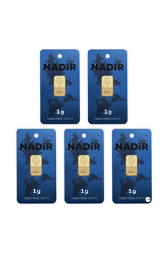 Nadir Gold 5 Adet 1 gr 24 Ayar Nadirgold gram Altın (DİKDÖRTGEN)