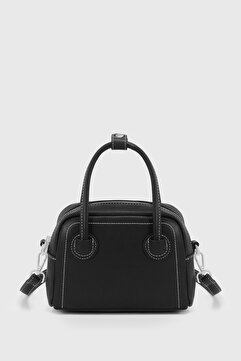 Housebags Siyah Vintage Çok Yönlü PU Deri Çapraz Askılı Çanta 275