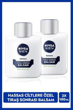 NIVEA MEN Erkek Hassas Ciltlere Özel Nemlendirici Tıraş Sonrası Balsam 100ml, Alkolsüz, X2 Adet