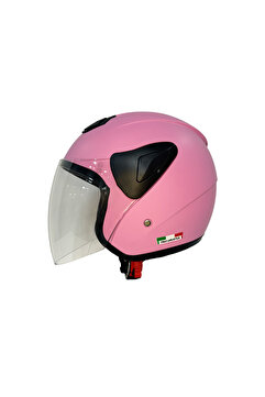Sway SW 733 Pembe Yarım Kask seffaf cam