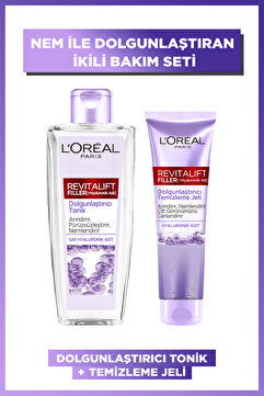 L'Oreal Paris Revitalift Filler Nem Ile Dolgunlaştıran 2li Cilt Bakım Seti - Temizleme Jeli 150 Ml & Tonik 200 Ml