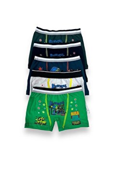 Erdenay Tekstil Karışık Renkler Erkek Çocuk Boxer 5'li