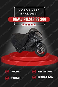 AutoEN Siyah Bajaj Pulsar Rs 200 Motosiklet Brandası Motor Branda