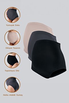 Artış Seamless (DİKİŞSİZ) Yumuşak Dokulu Esnek Hamile Külodu 3'lü Paket