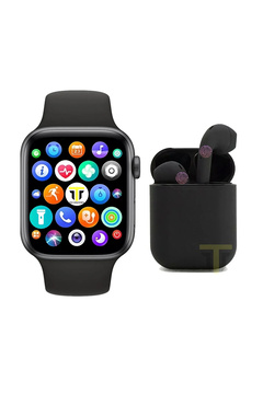 TECHNOMEN Akıllı Saat Plus Kablosuz Kulaklık Ikili Siyah Set