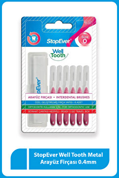 StopEver Well Tooth Metal Arayüz Firçası 0.4mm Pembe -size 0