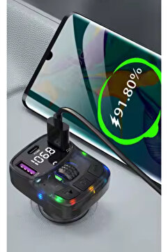 yumax Bluetooth Fm Transmitter Araç Kiti C-56| 30w Hızlı Şarj, Oto Çakmaklık, Usb Type-c, Mp3 Çalar, Radyo
