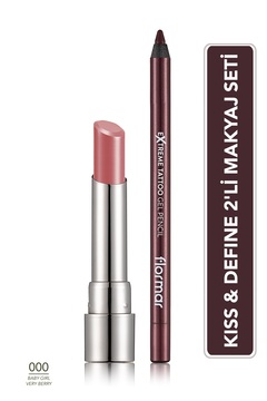 Flormar Sheer Up Baby Girl Kiss & Extreme Tattoo Very Berry Define 2'li Makyaj Seti