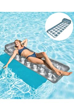 Intex Bardaklı Yastıklı Deniz Yatağı - Yastıklı Havuz Yatağı - Yastıklı Şişme Yatak-Şişme Yatak 188x71 cm.