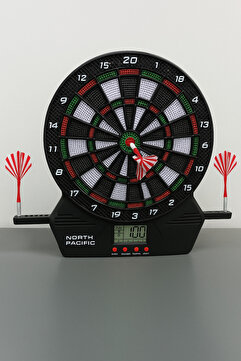 North Pacific Elektronik Dartboard – 1-8 Oyunculu Lcd Skor Ekranlı Dart Tahtası - 74 Farklı Oyun Modu