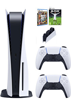 Sony Playstation 5 Standart +2. Kol Dualsense + Şarj istasyonu + ps5 FC25 + Ps5 GTA (İthalatçı Garantili)