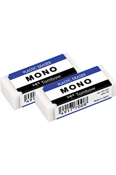 Tombow MONO 17x11x43mm 2 Adet Beyaz Silgi Paketli