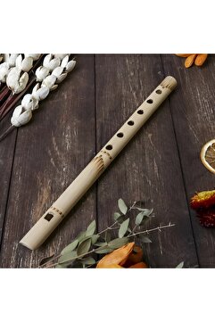 Wolawood Doğal Bambu Kaval Ahşap El Yapımı Nostaljik Müzik Aleti Dekoratif Flüt Hediyelik Enstrüman