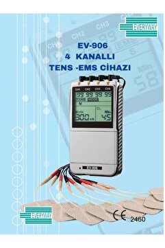 Everyway Ev-906 4 Kanallı Tens Ems Fizik Tedavi Cihazı Adaptörlü Çantalı