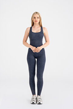 GYMXPRO Asit yıkama Push-up detaylı spor tulum