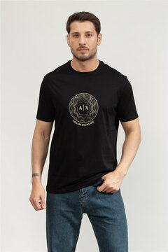Armani Exchange Erkek Bisiklet Yaka T-Shirt Siyah