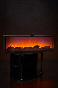 Dodo İç Mimarlık & Mobilya Tasarım Elektrikli Şömine 120 X 30 X 14 Cm Renk Modlu Uzaktan Kumandalı