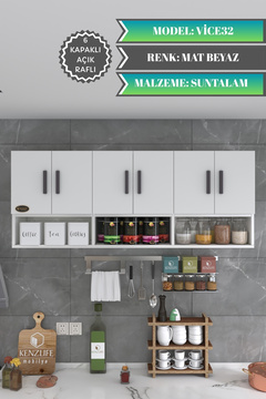 Kenzlife Hazır Mutfak Vice32 Byz 060*180*32 Mutfak Banyo Dolabı Kapaklı Raflı
