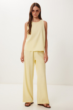 Lovelyİstanbul Keten Bluz Pantolon Takım SARI LMC0062