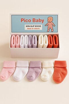 Pico Baby Organik Pamuk Unisex 5'li Kutulu Premium Bebek & Çocuk Çorabı
