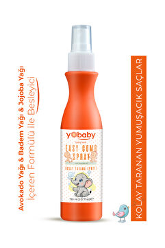yobaby Kolay Tarama Saç Spreyi 150 ml - Avokado, Jojoba Ve Badem Yağlı Bebek Saç Bakımı